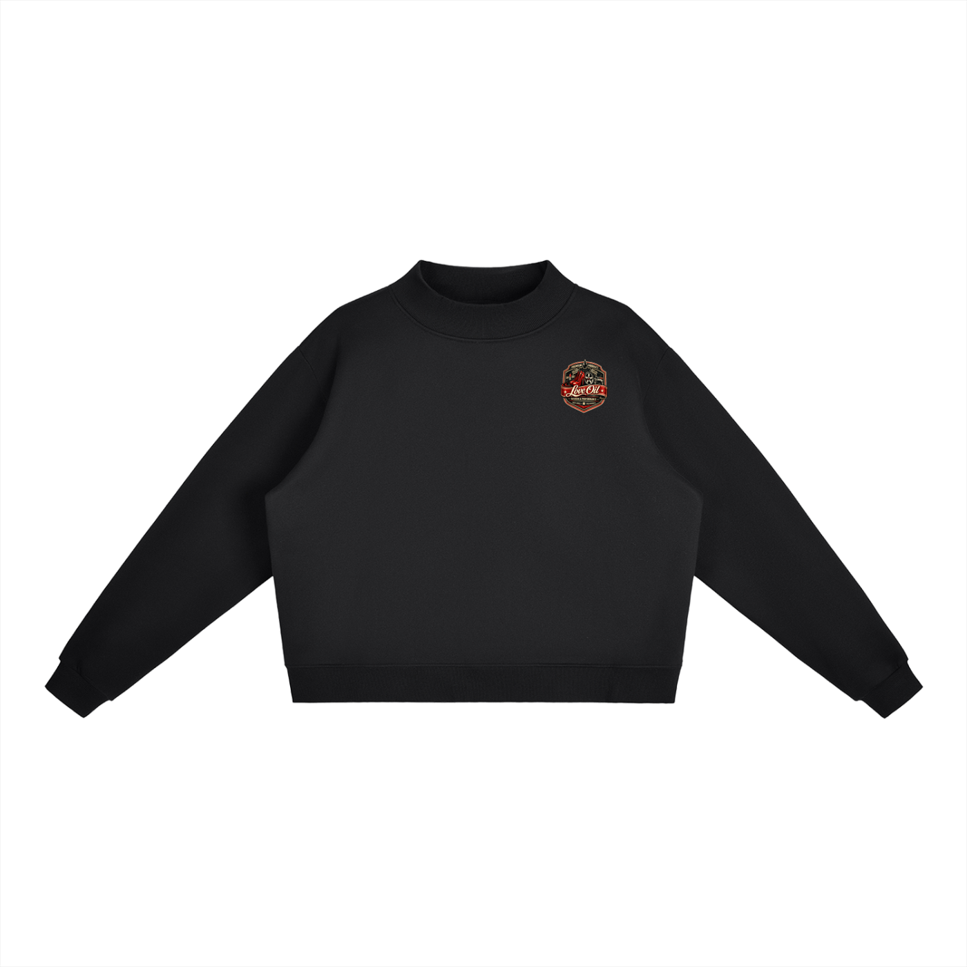 Essential Fleece Mock-Neck Crew Sweatshirt